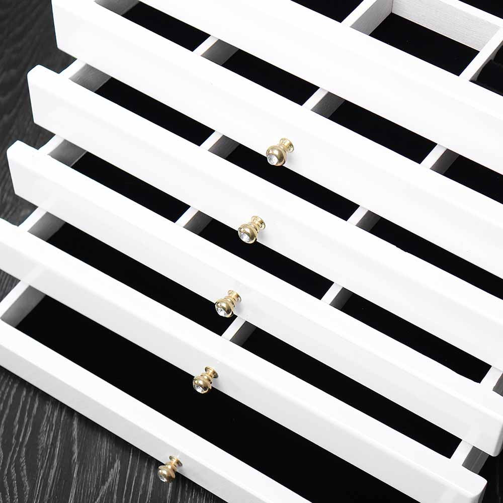 6 rekeszes ékszertartó, fehér-3