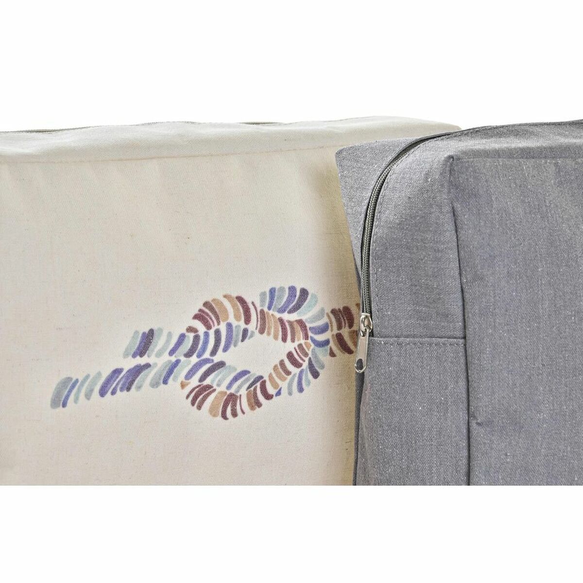 DKD Home Decor Szürke Fehér Sötétkék Piperetáska (30 x 10 x 20 cm) (2 Darab)-2