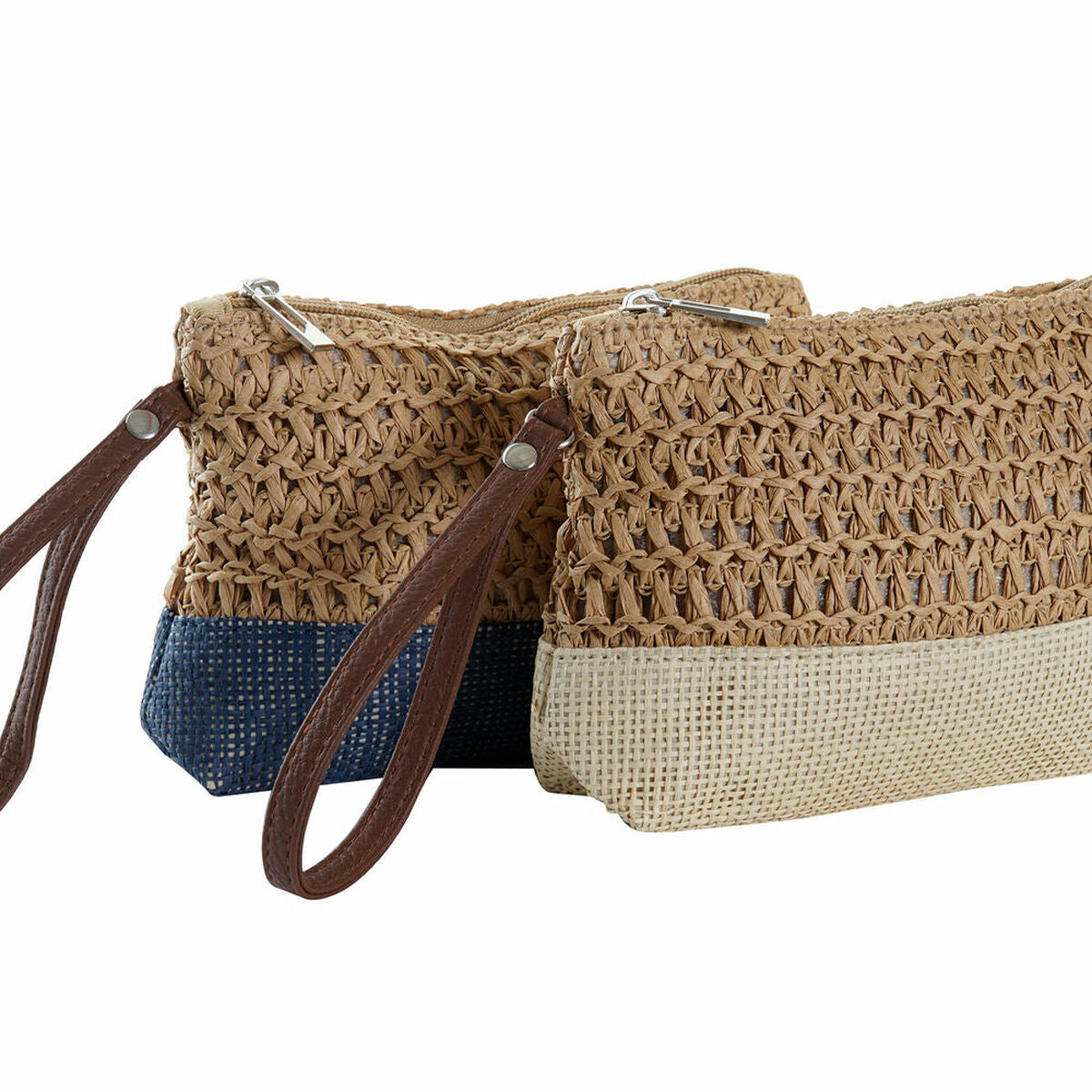 DKD Home Decor Fibre Sárga Kék Fehér Piros Bézs Piperetáska (4 db)-0