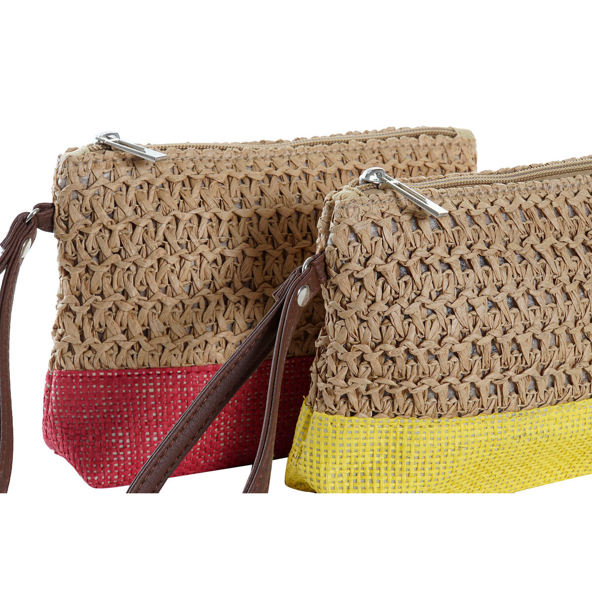 DKD Home Decor Fibre Sárga Kék Fehér Piros Bézs Piperetáska (4 db)-2