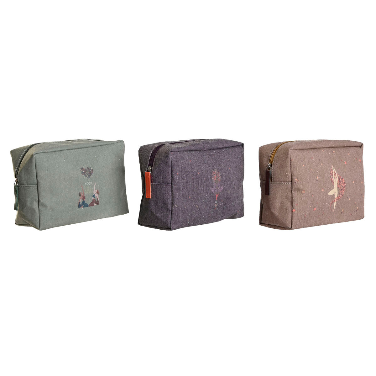 DKD Home Decor utazó piperetáska, barna, zöld, bordó, 20 x 8 x 14 cm-0